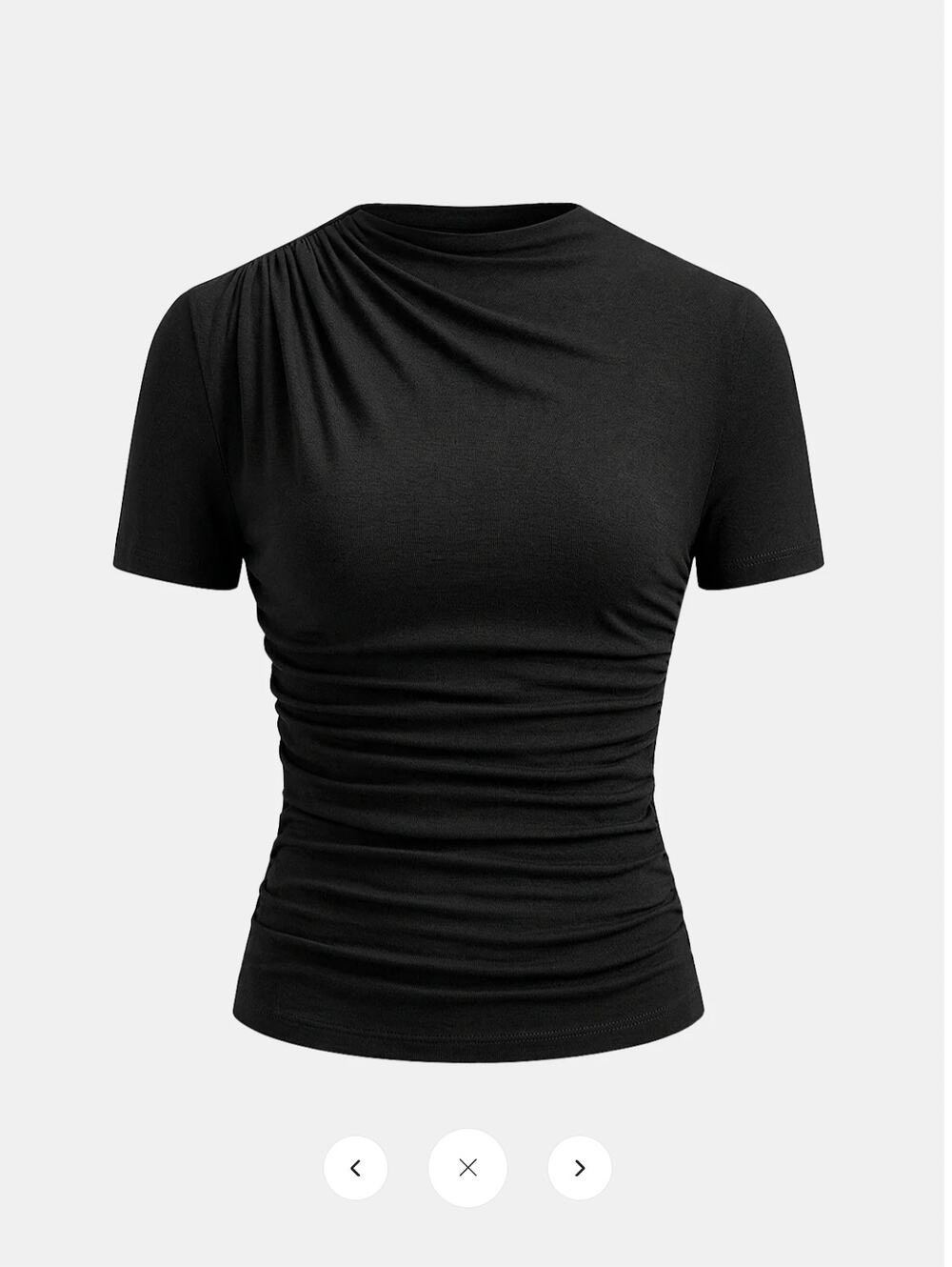 NWT Commense Ruched Fitted Short Sleeve Top Sz M